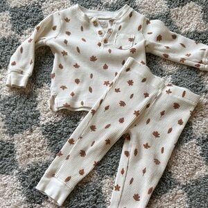 FALL Carter's Cream and Brown Cozy Pajama Set